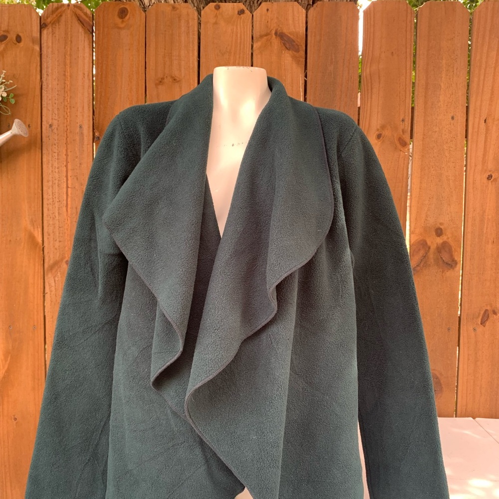 90s Vintage Emerald Green Polartec fleece sweatshirt size Small.